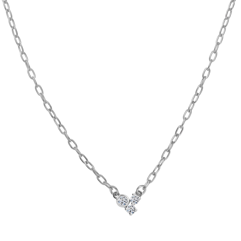 Luxuriant Diamond Lab Grown Diamond Necklace (Size - 18) in Rhodium Overlay Sterling Silver_8189968