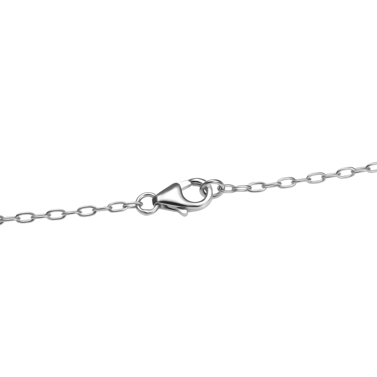 LUXURIANT Lab Grown Diamond 3-Stone Necklace (Size - 18) with Lobster Clasp in Rhodium Overlay Sterling Silver 8189968 5