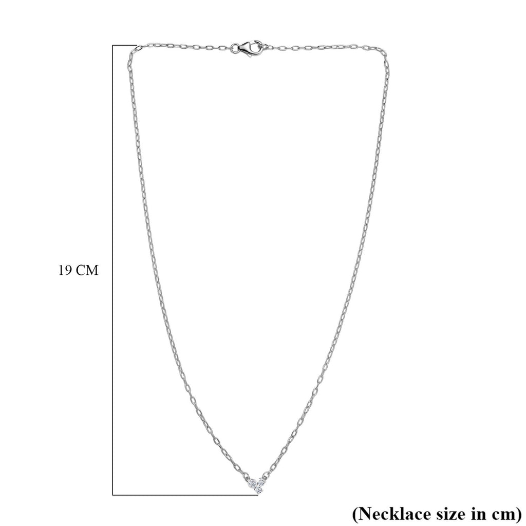 Luxuriant Diamond Lab Grown Diamond Necklace (Size - 18) in Rhodium Overlay Sterling Silver_8189968_5