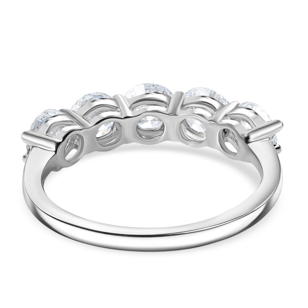 Luxuriant - 950 Platinum SGL Certified VS/EF Lab Grown Diamond 5 Stone Ring 2.00 Ct, Platinum Wt. 4.17 Gms._8190359_4