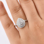 Red Carpet Collection - Luxuriant Lab Grown Diamond (SI/GH) Cluster Ring in Rhodium Overlay Sterling Silver 0.50 Ct._8190561_2
