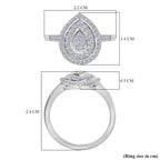 Red Carpet Collection - Luxuriant Lab Grown Diamond (SI/GH) Cluster Ring in Rhodium Overlay Sterling Silver 0.50 Ct._8190561_5