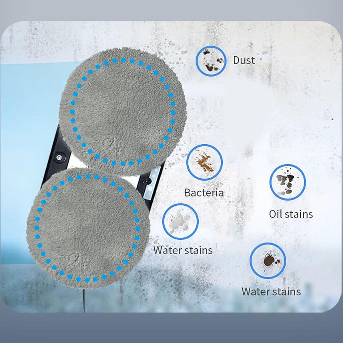 LOWEST EVER PRICE - RD1-11 Automatic Robotic Window Cleaner with Single Ultrasonic Water Spray Nozzle, 2800Pa Suction - Remote Control &amp; Safety Protection V32520377 5