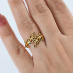 Djoy Blue Sapphire Ring in 18K Vermeil Yellow Gold Sterling Silver_8191089_2
