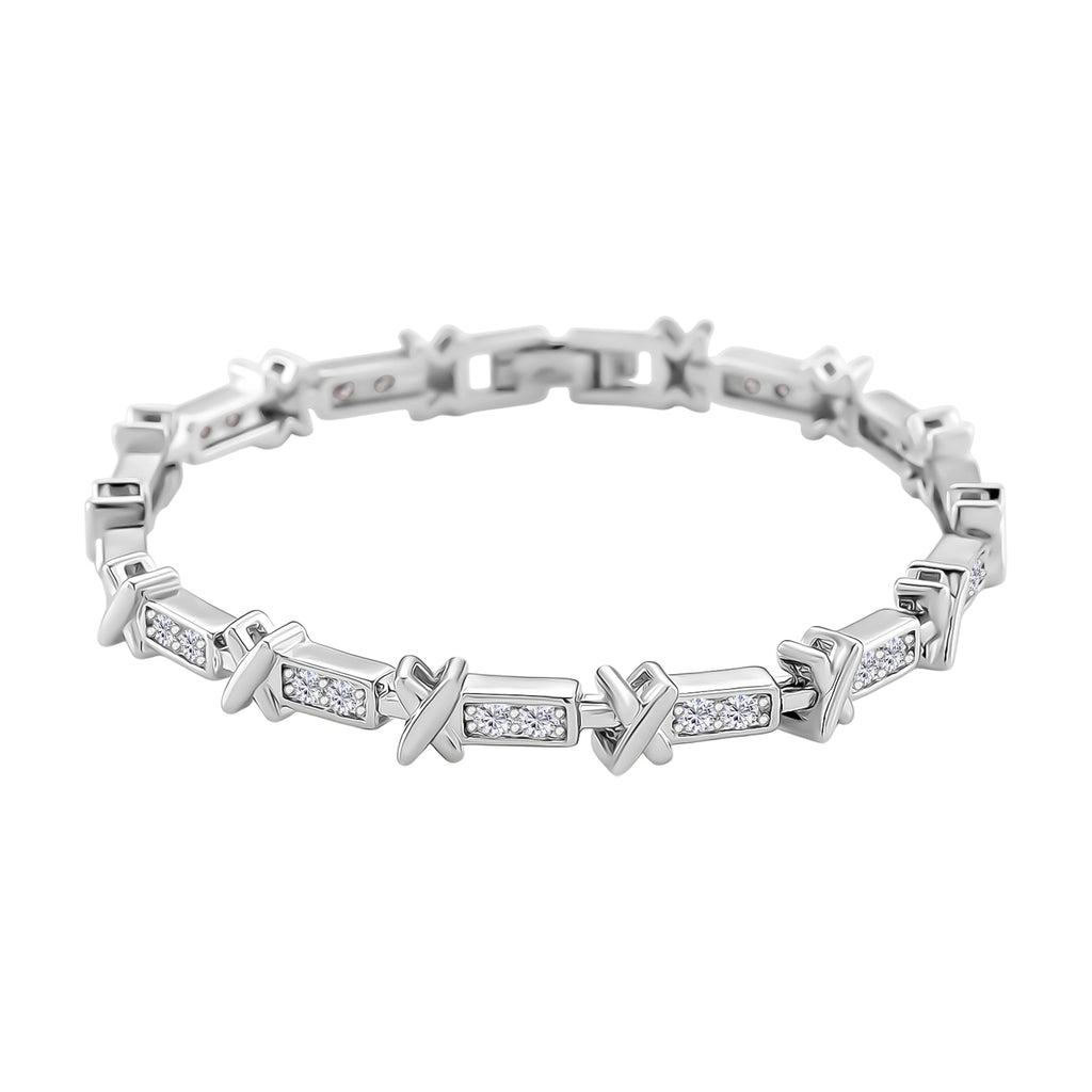 White Cubic Zirconia Bracelet (Size - 7)_8191587