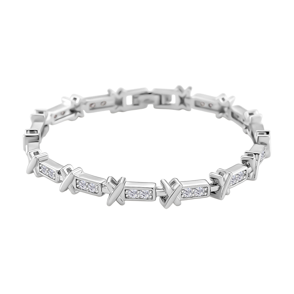 White Cubic Zirconia Bracelet (Size - 7) V32529789 0