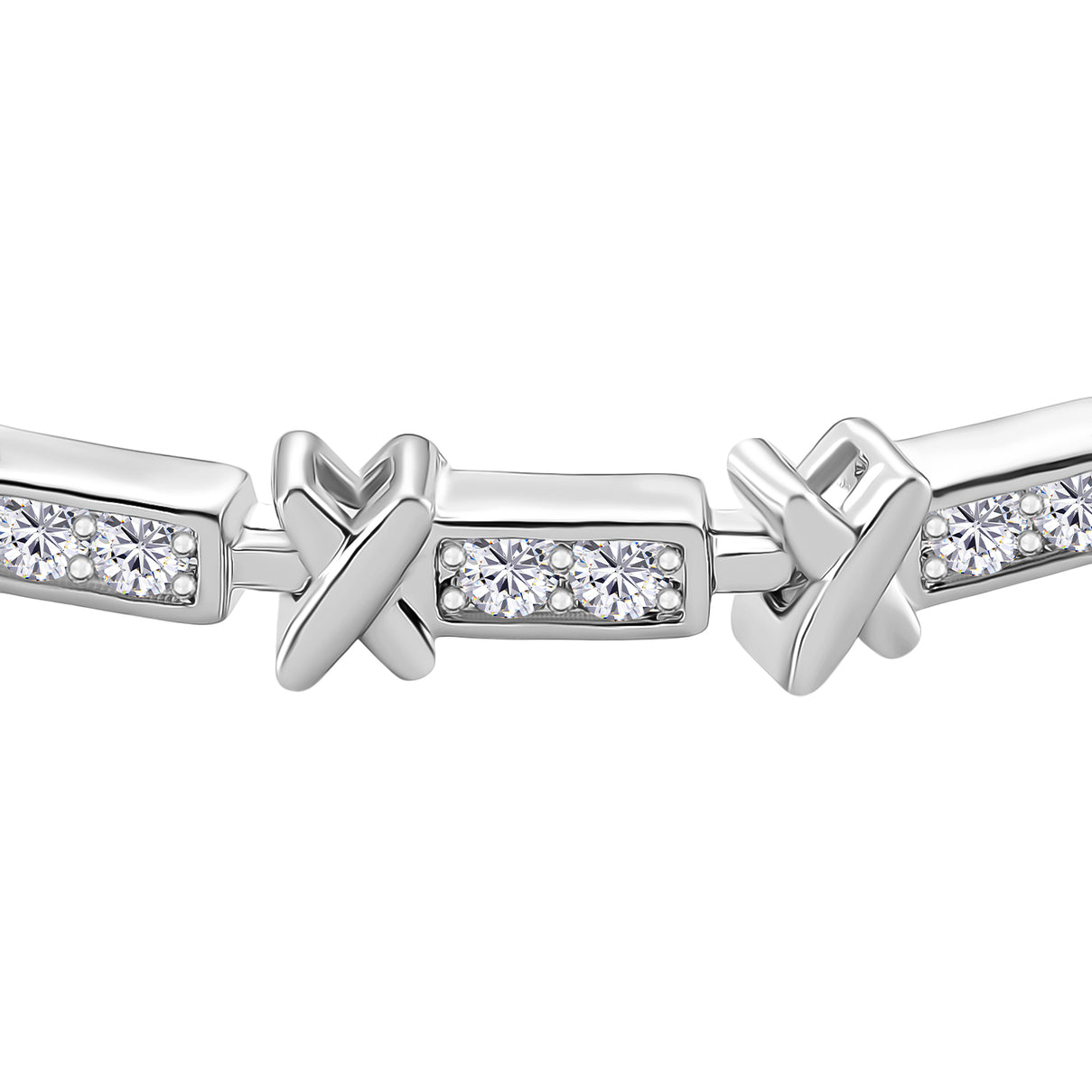 White Cubic Zirconia Bracelet (Size - 7) V32529789 4