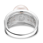 White Edison Pearl & Moissanite Ring in Rhodium Overlay Sterling Silver 11.57 Ct._8191786_3