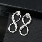 Luxuriant SI-G/H Lab Grown Diamond Infinity Earring with Push Back in Rhodium Overlay Sterling Silver_8192147_1