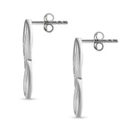 Luxuriant SI-G/H Lab Grown Diamond Infinity Earring with Push Back in Rhodium Overlay Sterling Silver_8192147_3