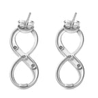 Luxuriant SI-G/H Lab Grown Diamond Infinity Earring with Push Back in Rhodium Overlay Sterling Silver_8192147_4