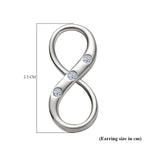 Luxuriant SI-G/H Lab Grown Diamond Infinity Earring with Push Back in Rhodium Overlay Sterling Silver_8192147_5