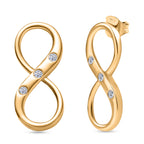 Luxuriant SI-G/H Lab Grown Diamond Infinity Earring with Push Back in 18K Vermeil Yellow Gold Plated Sterling Silver_8192148