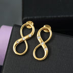 Luxuriant SI-G/H Lab Grown Diamond Infinity Earring with Push Back in 18K Vermeil Yellow Gold Plated Sterling Silver_8192148_1