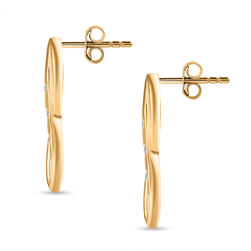 Luxuriant SI-G/H Lab Grown Diamond Infinity Earring with Push Back in 18K Vermeil Yellow Gold Plated Sterling Silver_8192148_3