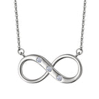 Luxuriant Lab Grown Diamond (SI-G/H) Infinity Necklace (Size - 20) with Lobster Clasp in Rhodium Overlay Sterling Silver_8192178