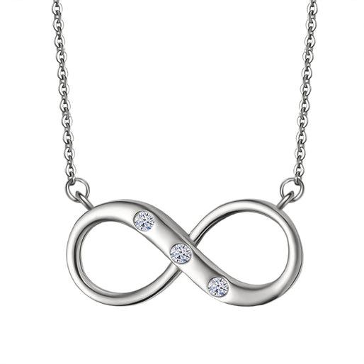 LUXURIANT Lab Grown Diamond Infinity Necklace in Sterling Silver