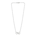Luxuriant Lab Grown Diamond (SI-G/H) Infinity Necklace (Size - 20) with Lobster Clasp in Rhodium Overlay Sterling Silver_8192178_3