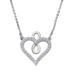 Luxuriant Lab Grown Diamond Heart Necklace (Size - 20) in Rhodium Overlay Sterling Silver 0.25 Ct._8192179