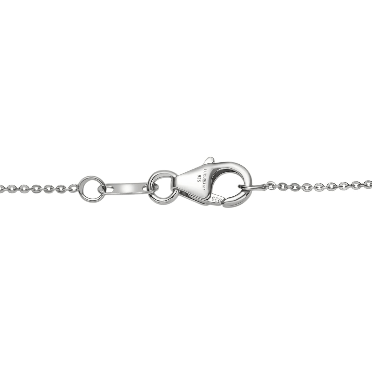 LUXURIANT Lab Grown Diamond Heart Necklace (Size - 20) in Rhodium Overlay Sterling Silver 0.25 Ct. 8192179 5