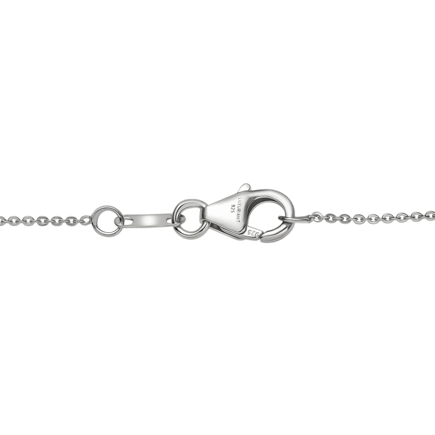 LUXURIANT Lab Grown Diamond Heart Necklace (Size - 20) in Rhodium Overlay Sterling Silver 0.25 Ct. 8192179 5