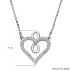 Luxuriant Lab Grown Diamond Heart Necklace (Size - 20) in Rhodium Overlay Sterling Silver 0.25 Ct._8192179_5
