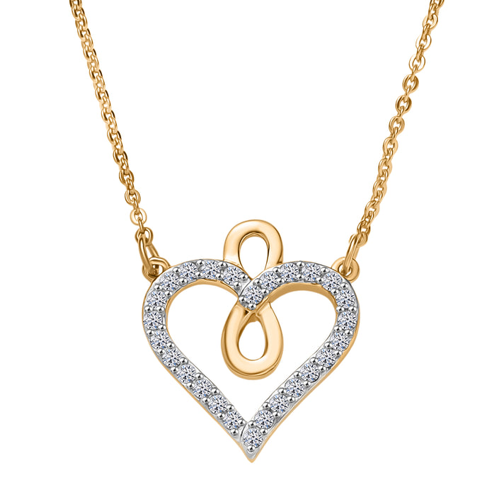 LUXURIANT Lab Grown Diamond Heart Necklace (Size - 20) in 18K Yellow Gold Vermeil Over Sterling Silver 0.25 Ct. 8192180 1