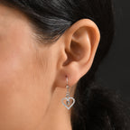 Luxuriant SI-G/H Lab Grown Diamond Heart Earring with Lever Back in Rhodium Overlay Sterling Silver_8192183_2