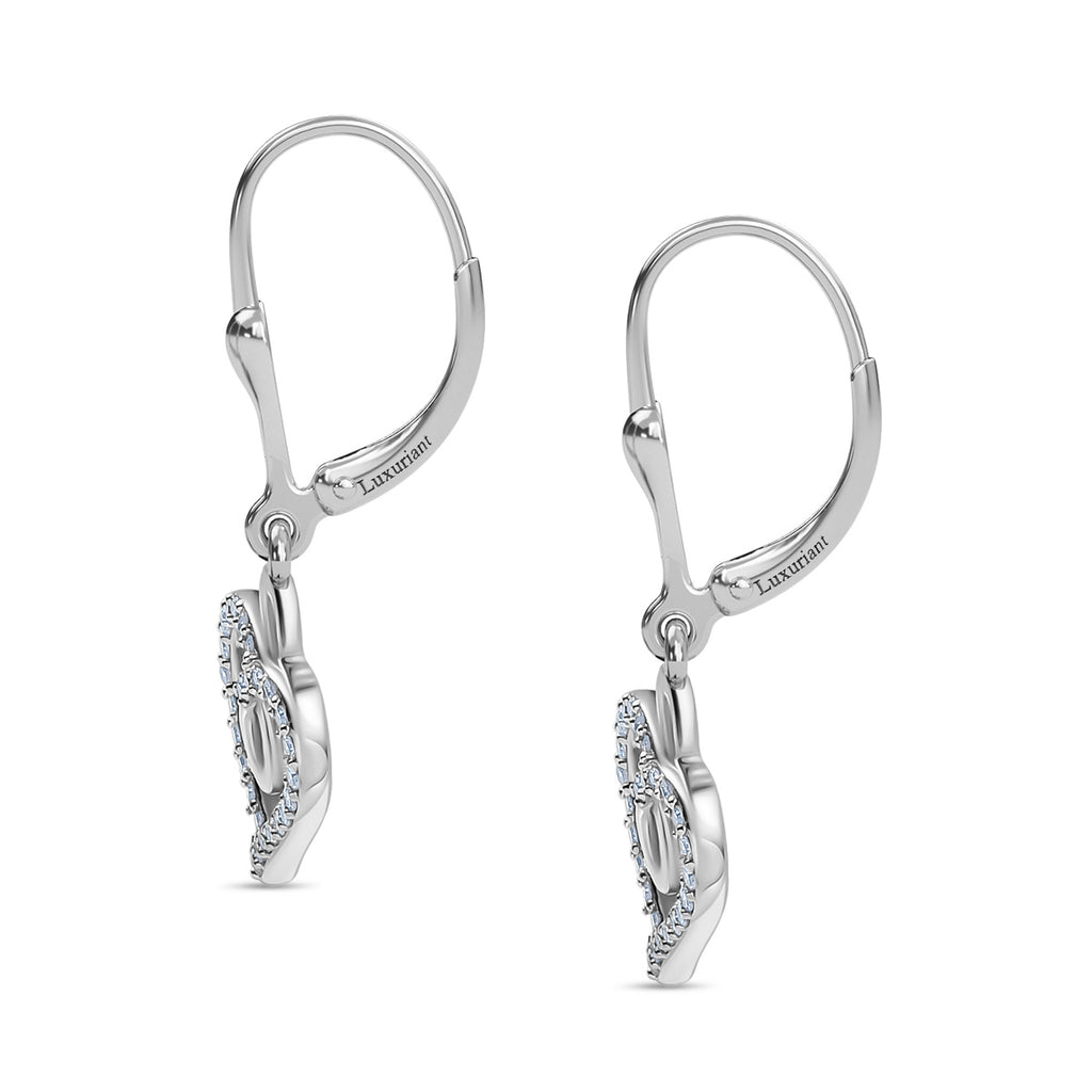 Luxuriant SI-G/H Lab Grown Diamond Heart Earring with Lever Back in Rhodium Overlay Sterling Silver_8192183_3
