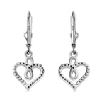 Luxuriant SI-G/H Lab Grown Diamond Heart Earring with Lever Back in Rhodium Overlay Sterling Silver_8192183_4