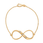 Luxuriant Lab Grown Diamond (SI-G/H) Infinity Bracelet (Size - 7.5) with Lobster Clasp in 18K Vermeil Yellow Gold Plated Sterling Silver_8192185