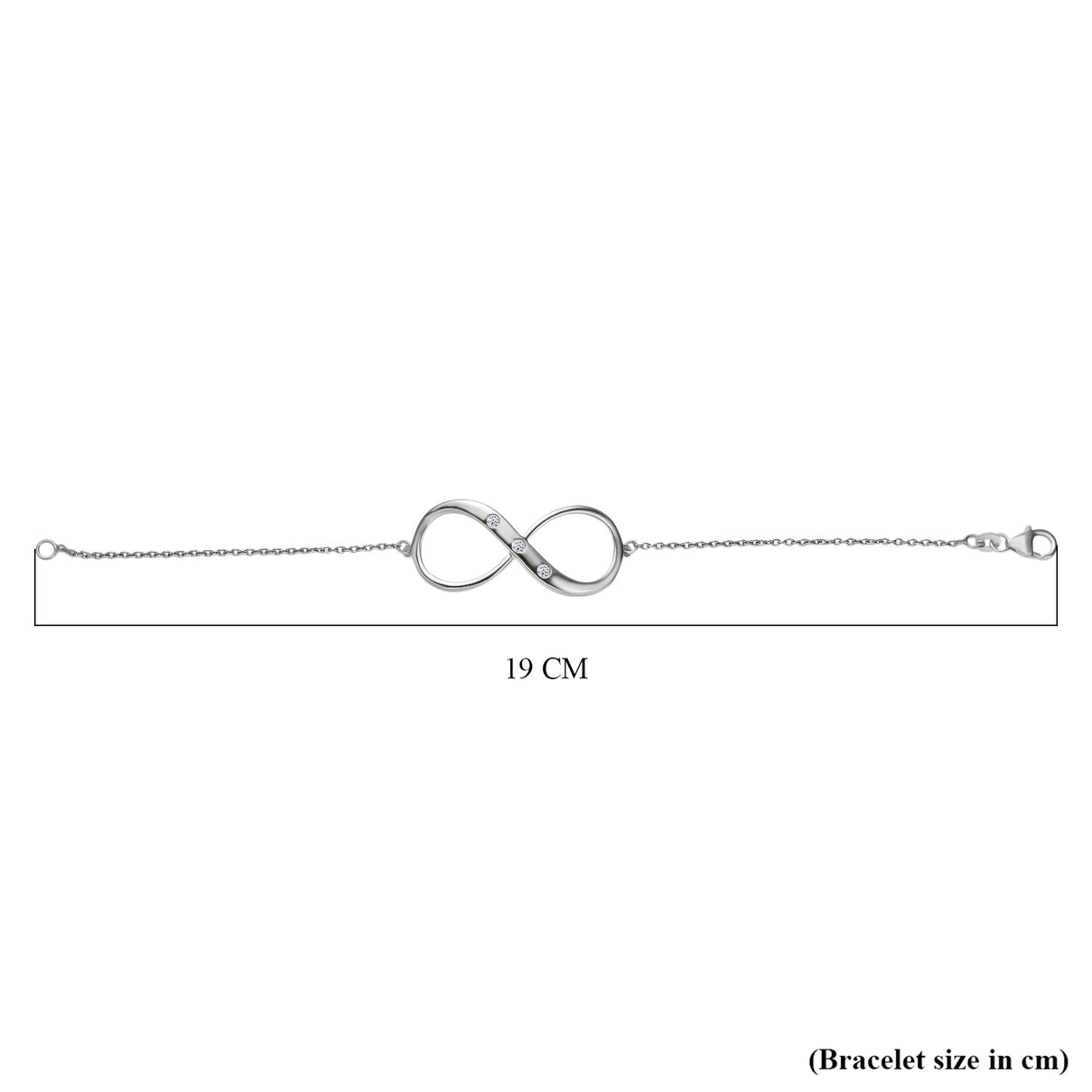 LUXURIANT Lab Grown Diamond Infinity Bracelet (Size - 7.5) with Lobster Clasp in Rhodium Overlay Sterling Silver (SI-G-H) 8192186 5