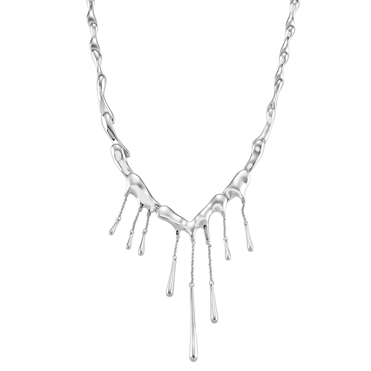 LUCY Q Iconic Catwalk Collection - Drip Necklace in Rhodium Overlay Sterling Silver (Size 16-20) with Lobster Clasp 8192302 0