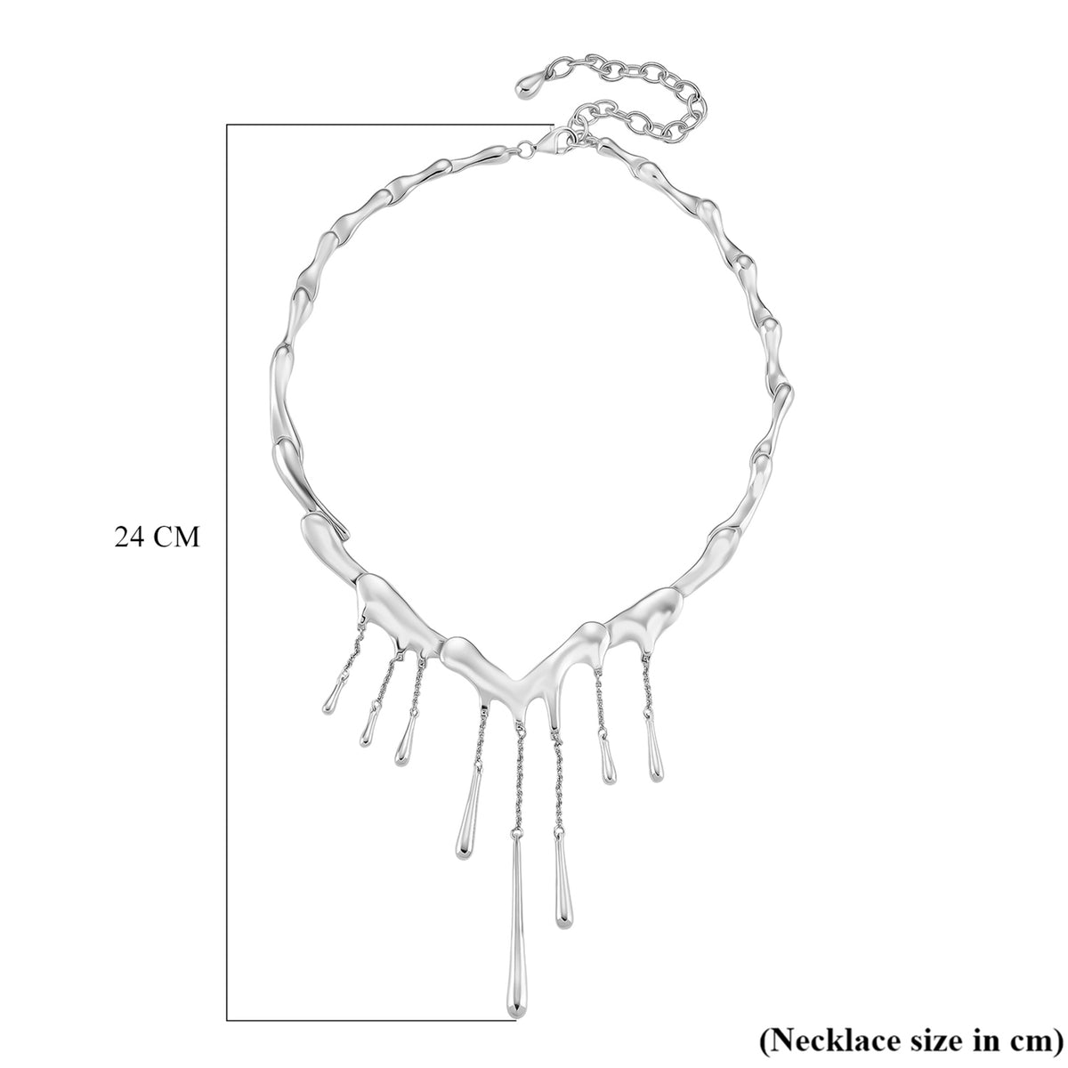 LUCY Q Iconic Catwalk Collection - Drip Necklace in Rhodium Overlay Sterling Silver (Size 16-20) with Lobster Clasp 8192302 6