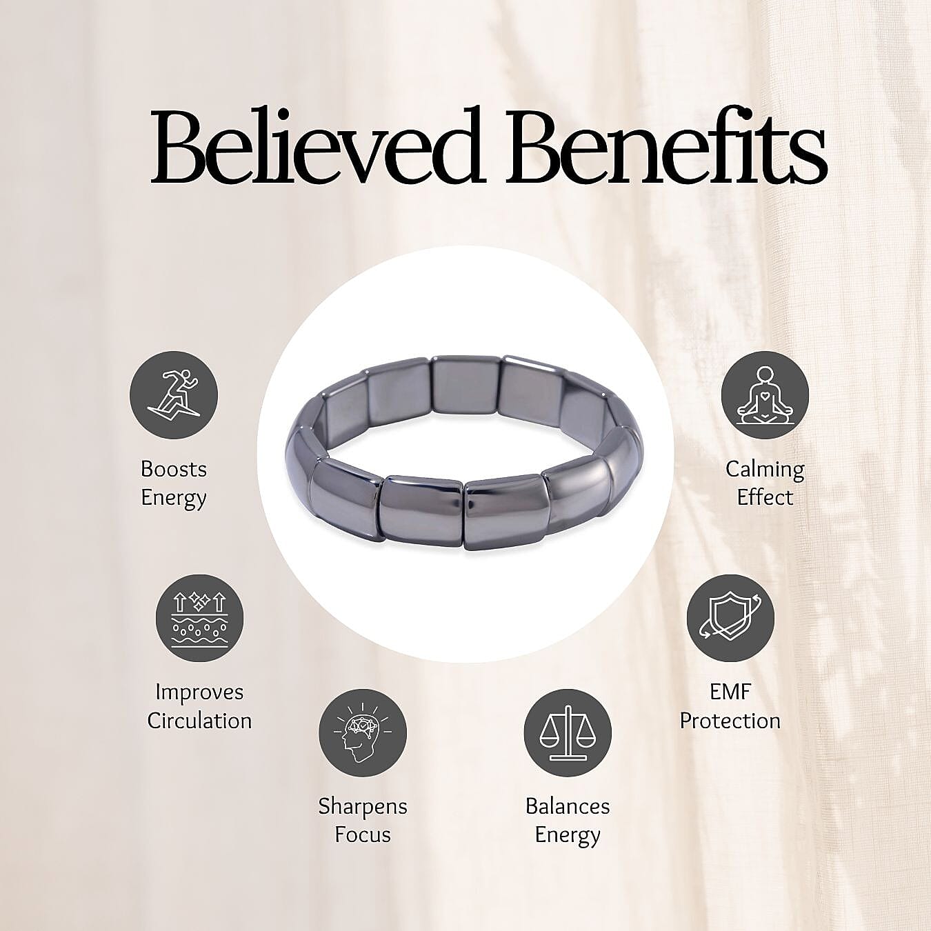 Terahertz Stone Bracelet (Size 7.5 Stretchable) 171.00 Ct. 8192668 3
