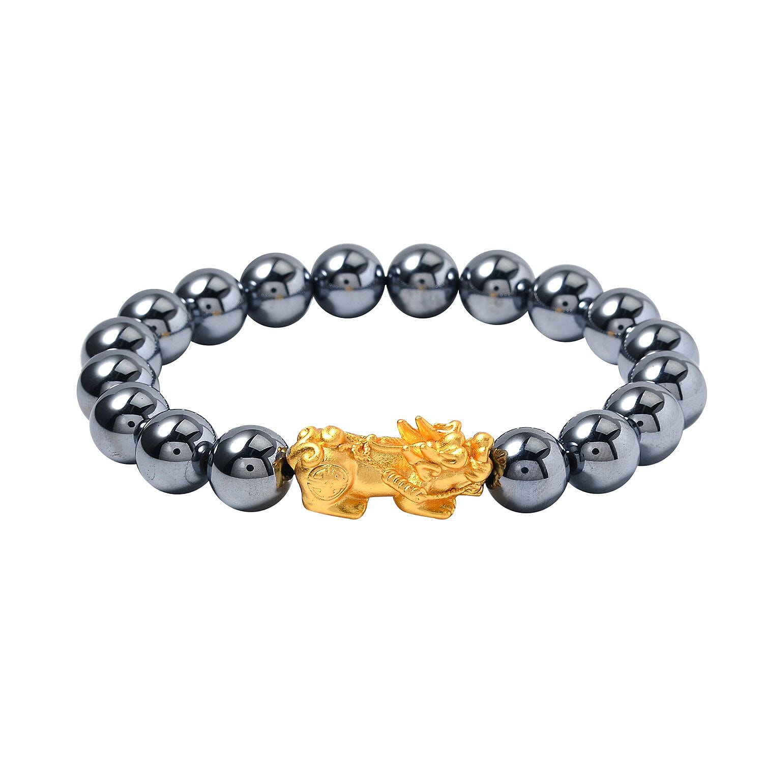 Terahertz Bracelet (Size 7.5 Stretchable) with Pixiu in Yellow Gold Plating Sterling Silver 128.00 Ct. 8192686 0