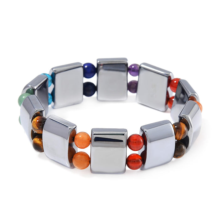 Terahertz &amp; Multi Gemstones Beads Stone Bracelet (Size 7.5 Stretchable) 185.00 Ct. 8192694 1