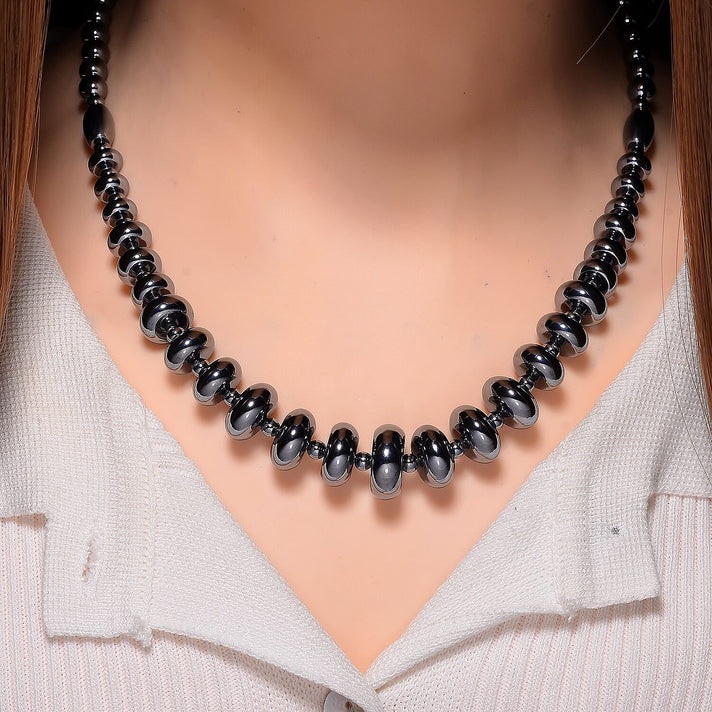 Terahertz Rondel Beads Necklace (Size - 20) in Silver Colour Tone 240.00 Ct. 8192709 2