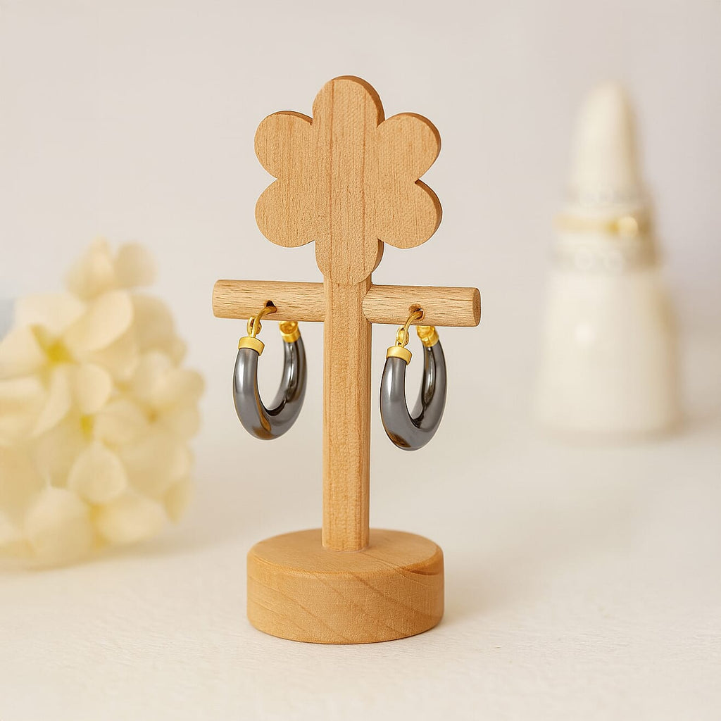 Terahertz Earring with Clasp in Yellow Gold Plating Sterling Silver 63.70 Ct.