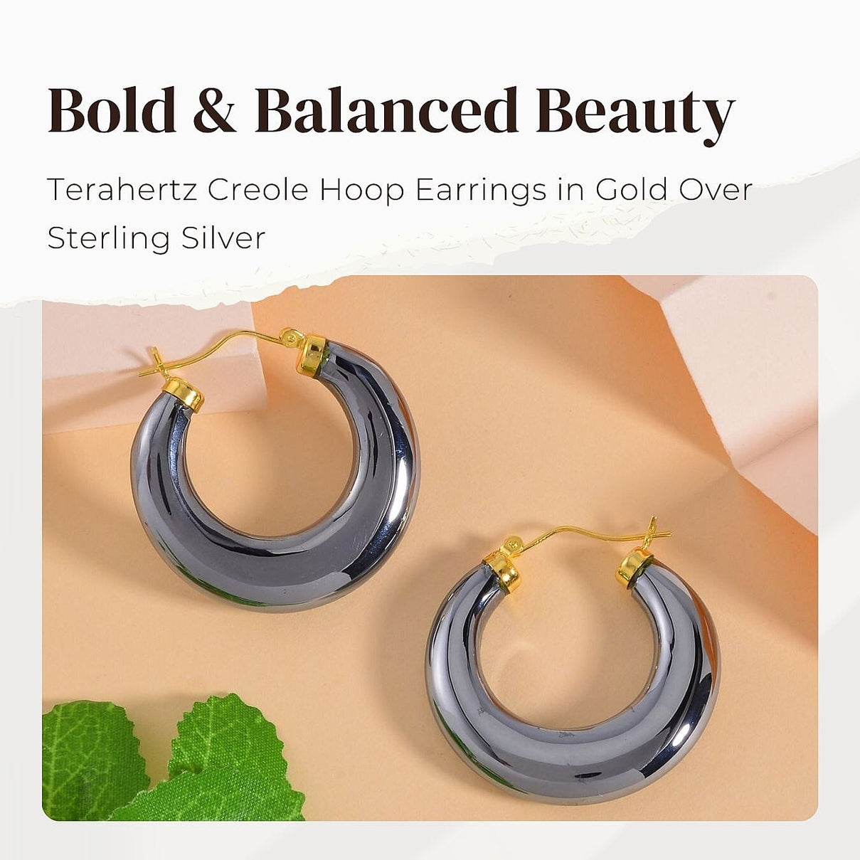Terahertz Hoop Earring with Clasp in Yellow Gold Plating Sterling Silver 63.70 Ct. 8192724 3