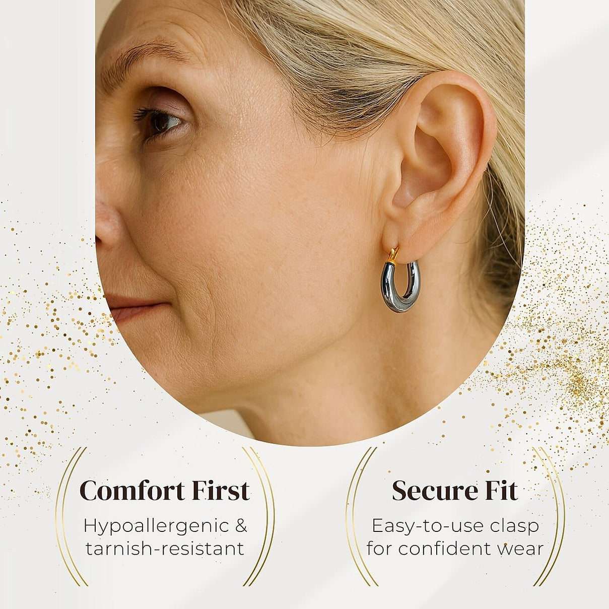 Terahertz Hoop Earring with Clasp in Yellow Gold Plating Sterling Silver 63.70 Ct. 8192724 4