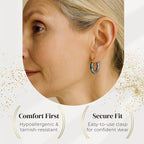 Terahertz Earring with Clasp in Yellow Gold Plating Sterling Silver 63.70 Ct.