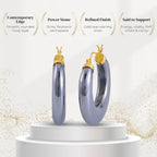 Terahertz Earring with Clasp in Yellow Gold Plating Sterling Silver 63.70 Ct.