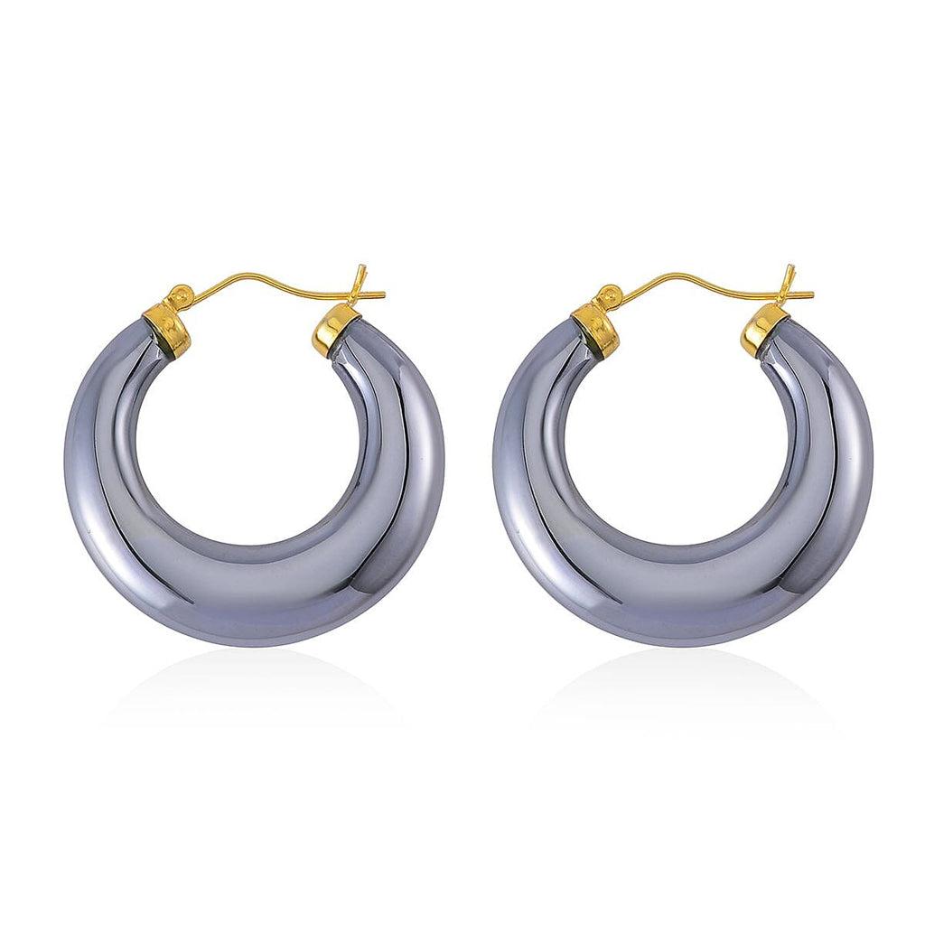 Terahertz Earring with Clasp in Yellow Gold Plating Sterling Silver 63.70 Ct.