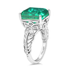 D'joy Peacock Triplet Quartz Solitaire Ring in Rhodium Overlay Sterling Silver 7.31 Ct._8192859_3