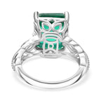 D'joy Peacock Triplet Quartz Solitaire Ring in Rhodium Overlay Sterling Silver 7.31 Ct._8192859_4