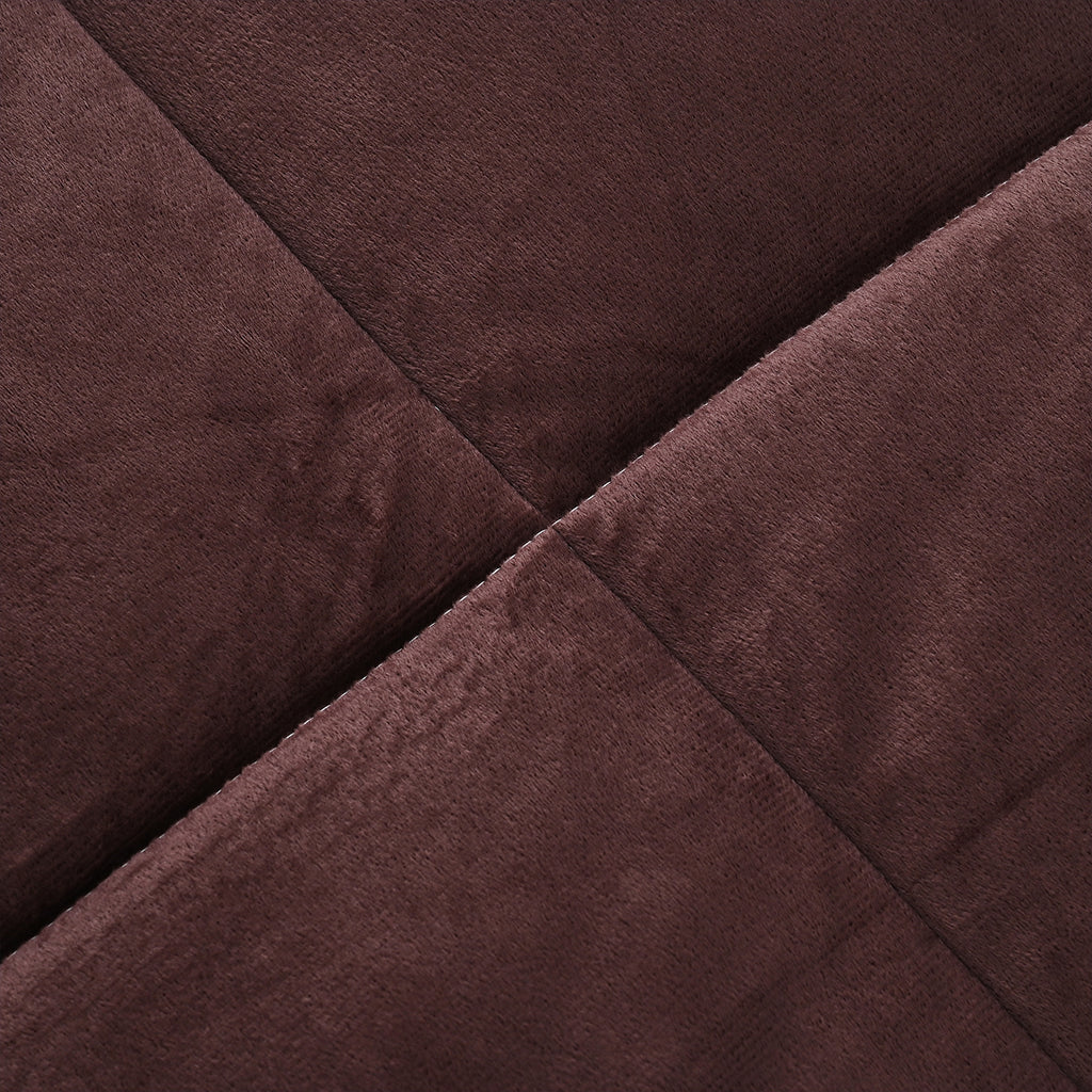 Luxury 6 Piece  Bedding Collection- Faux Rabbit Fur Comforter With Reversible Dutch Velvet Thermal Backing, Fitted Sheet, 2 Faux Rabbit Fur Pillowcases & 2 Velvet Pillowcases - Chocolate Double_8193641_7