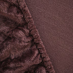 Luxury 6 Piece  Bedding Collection- Faux Rabbit Fur Comforter With Reversible Dutch Velvet Thermal Backing, Fitted Sheet, 2 Faux Rabbit Fur Pillowcases & 2 Velvet Pillowcases - Chocolate Double_8193641_8