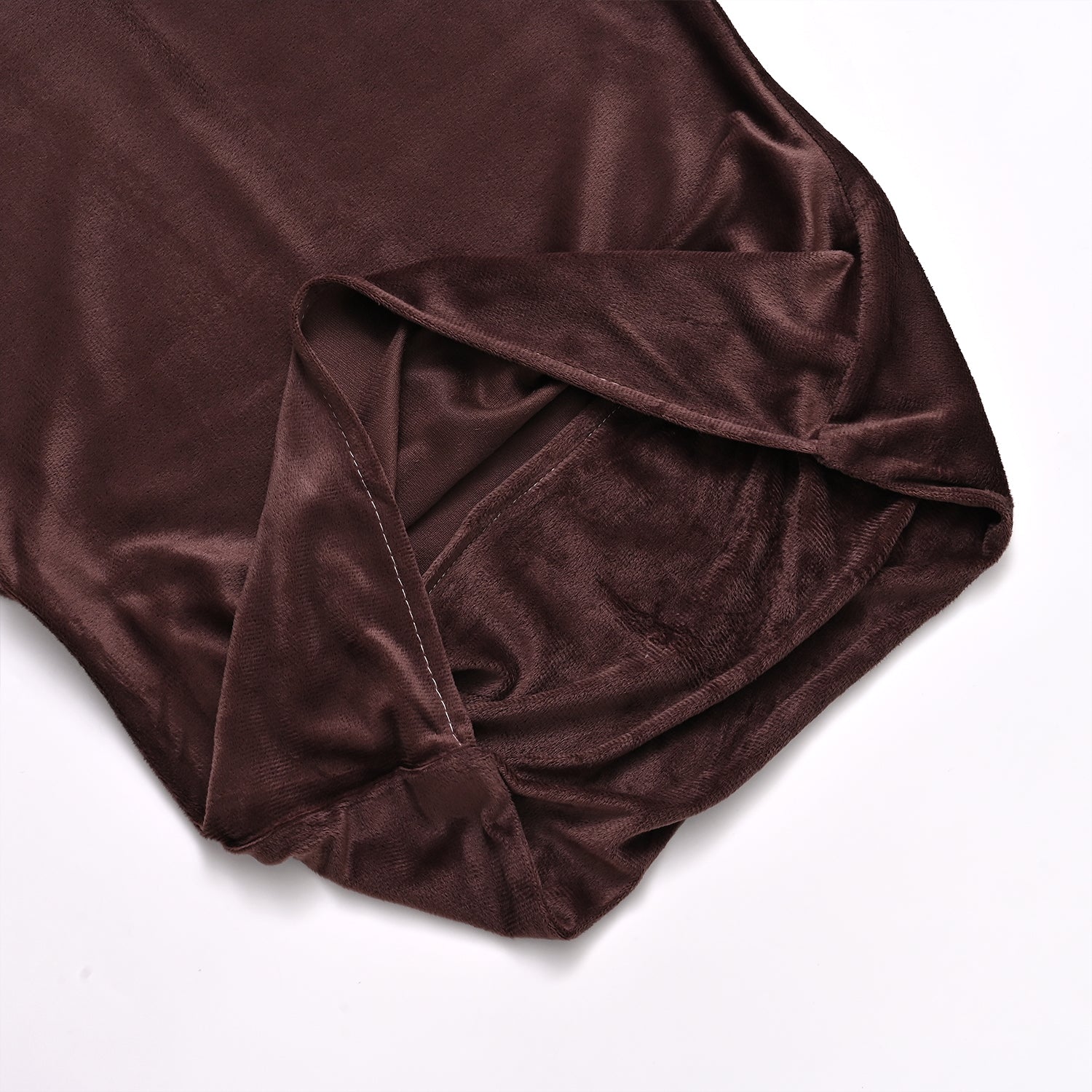 Luxury 6 Piece  Bedding Collection- Faux Rabbit Fur Comforter With Reversible Dutch Velvet Thermal Backing, Fitted Sheet, 2 Faux Rabbit Fur Pillowcases &amp; 2 Velvet Pillowcases - Chocolate Double 8193641 9