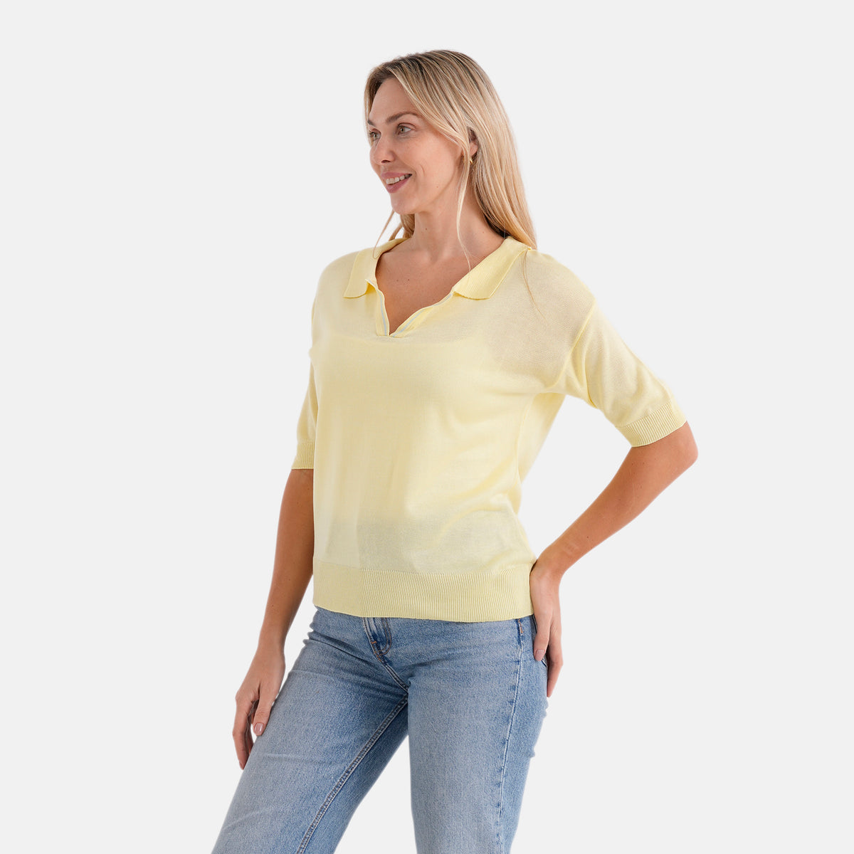 La Marey V-Neck Polo T-Shirt (Size S, Fit 8 To 10) - Yellow V32529816 4